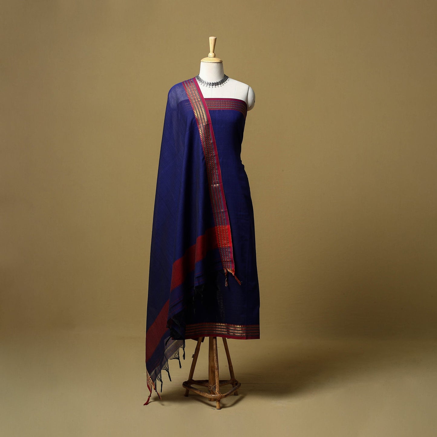 Dharwad cotton 3pc unstitched dress material with border 11