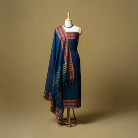 Dharwad cotton 3pc unstitched dress material with border 16