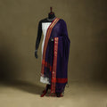 Blue - dharwad cotton dupatta with zari border 02