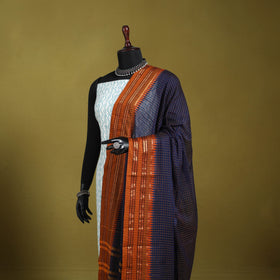 Blue - dharwad cotton dupatta with zari border 18