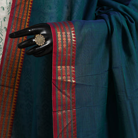 Blue - dharwad cotton dupatta with zari border 24