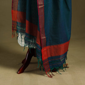 Blue - dharwad cotton dupatta with zari border 24