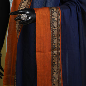 Blue - dharwad cotton dupatta with zari border 52