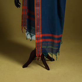 Blue - dharwad cotton dupatta with zari border 67