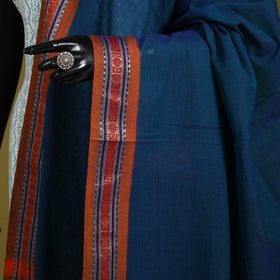 Blue - dharwad cotton dupatta with zari border 67
