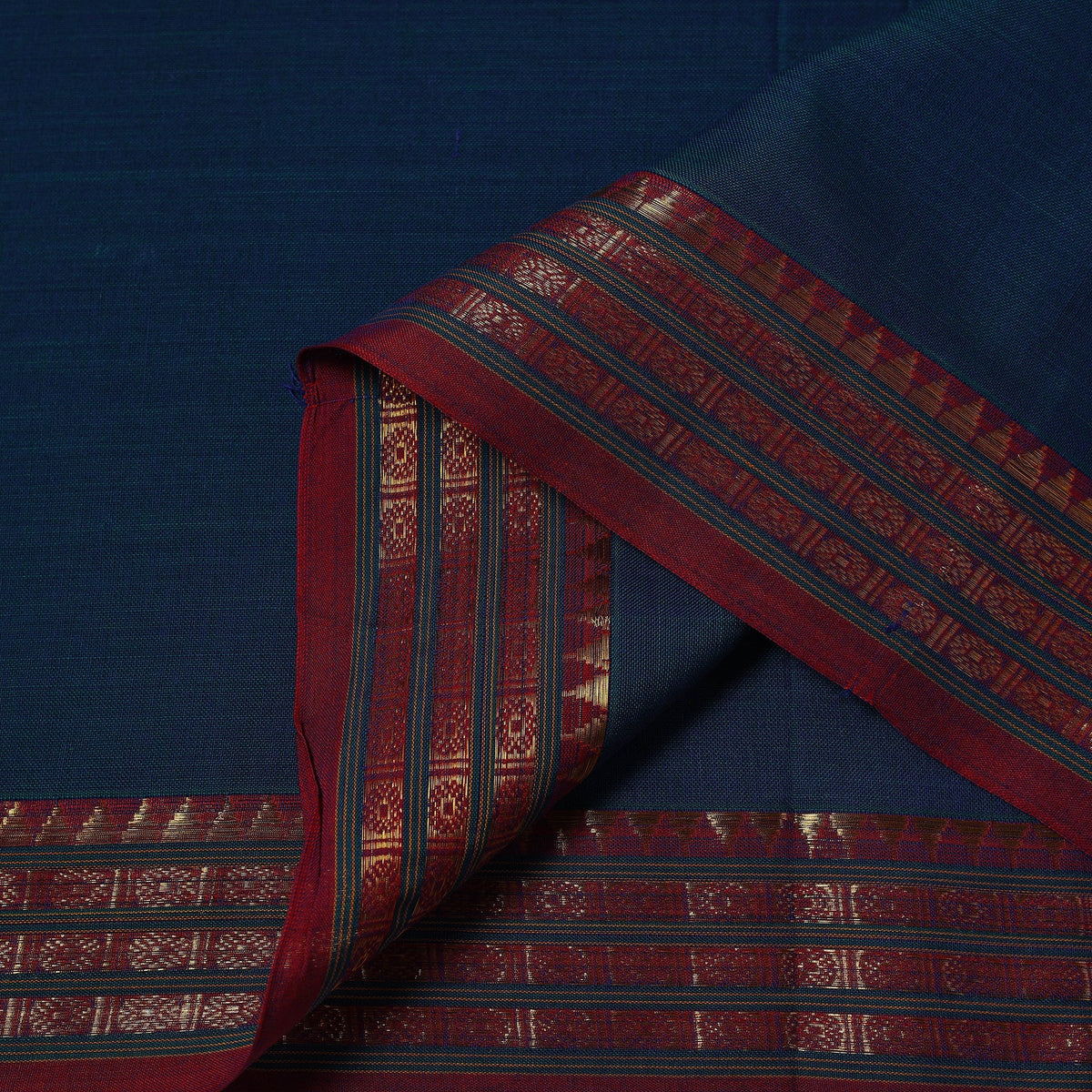 Dharwad cotton fabric with border 05 - handcrafted