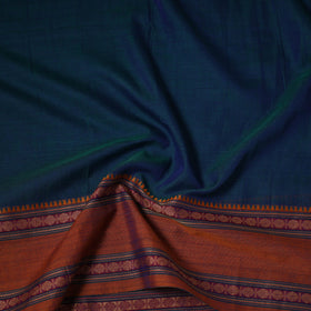Blue - dharwad cotton fabric with border 09 - handcrafted