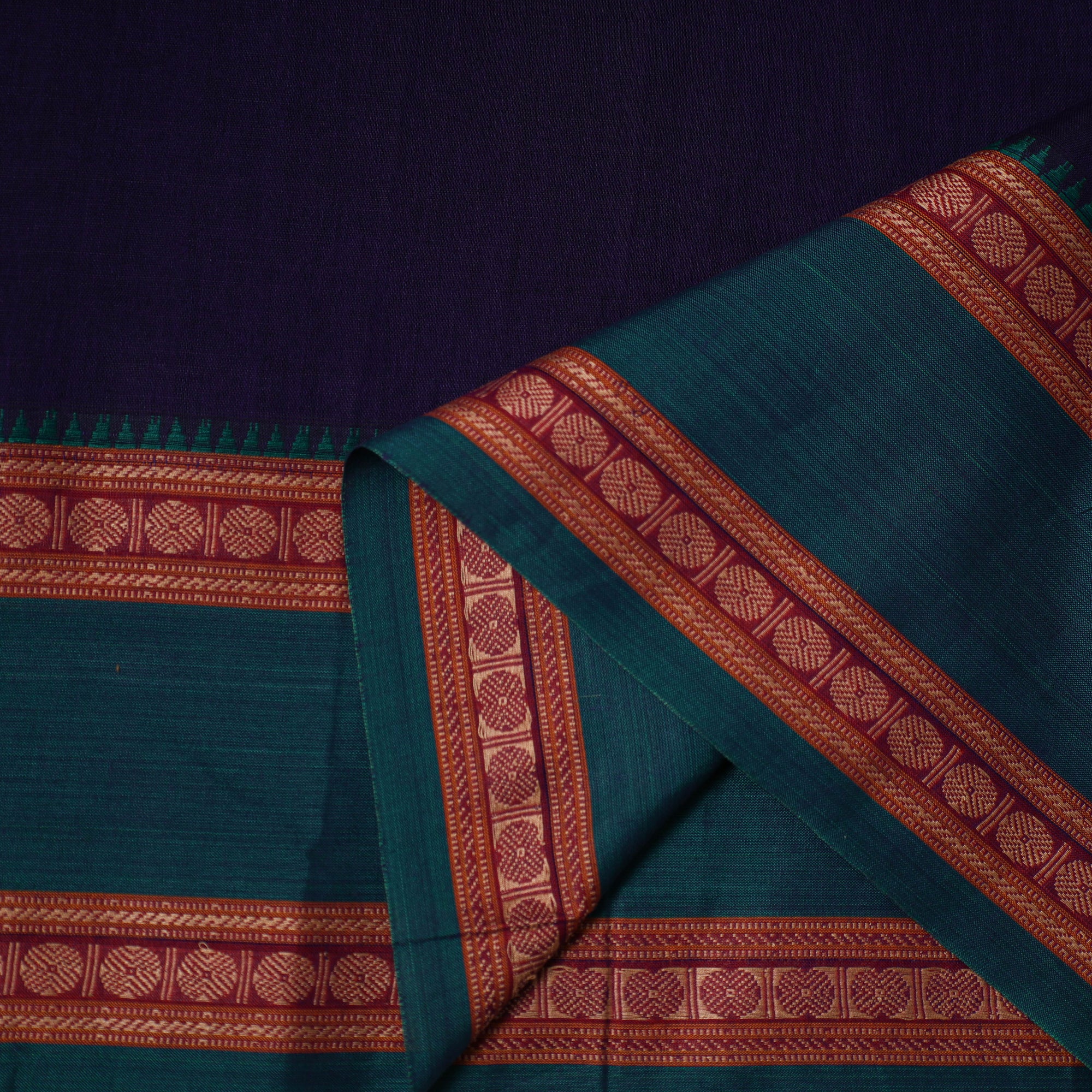 Darwan Color Blue Dharwad Cotton Fabric with Border