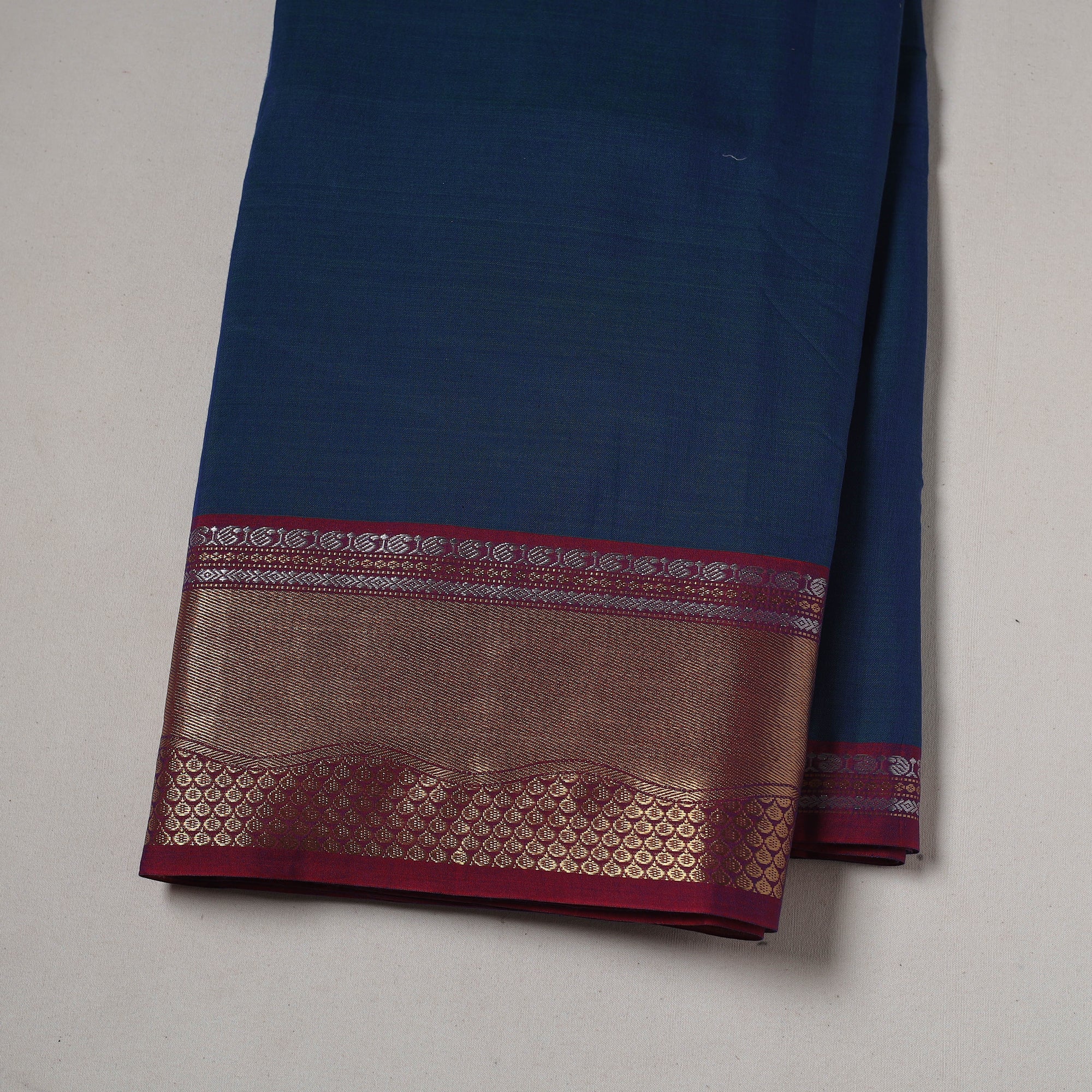 Darwan Color Blue Dharwad Cotton Fabric with Border