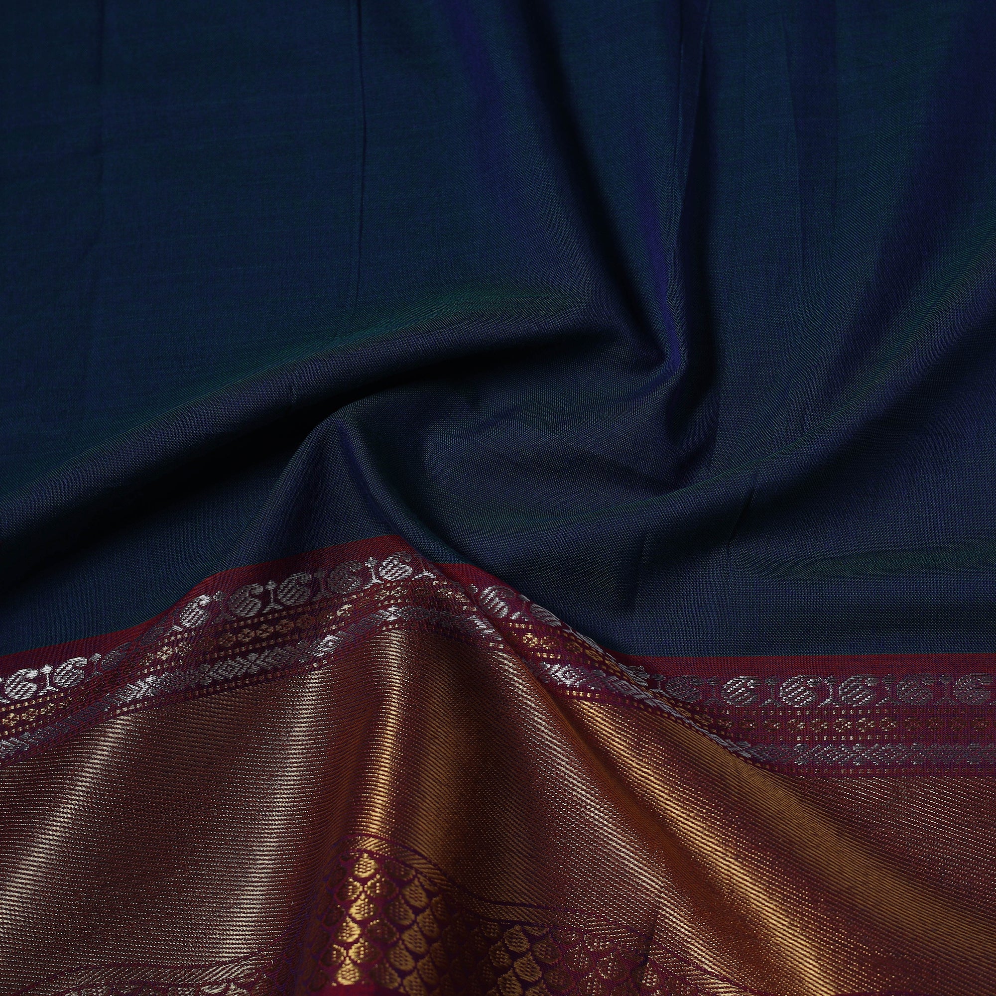 Darwan Color Blue Dharwad Cotton Fabric with Border