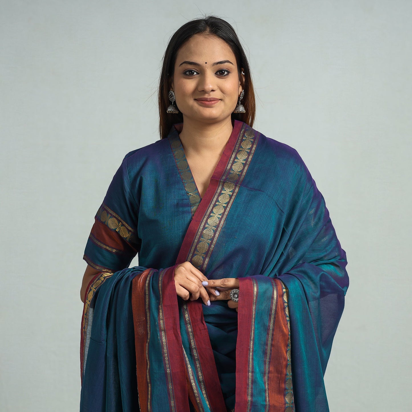Blue - dharwad cotton kurta with palazzo & dupatta set