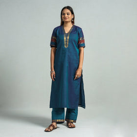 Blue - dharwad cotton kurta with palazzo & dupatta set