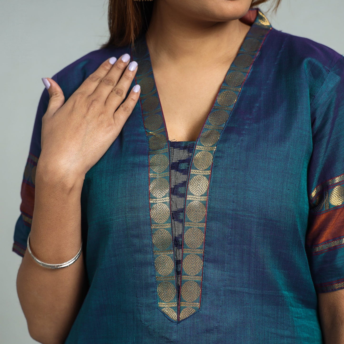 Blue - dharwad cotton kurta with palazzo & dupatta set
