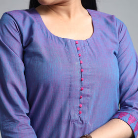  Blue Dharwad Cotton Long Kurta for Women