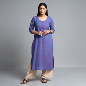  Blue Dharwad Cotton Long Kurta for Women