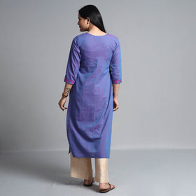  Blue Dharwad Cotton Long Kurta for Women