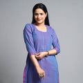 Blue Dharwad Cotton Long Kurta for Women