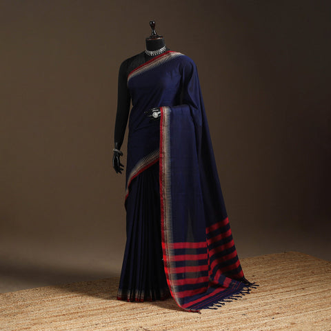 Dharwad cotton saree with border 05 - handcrafted