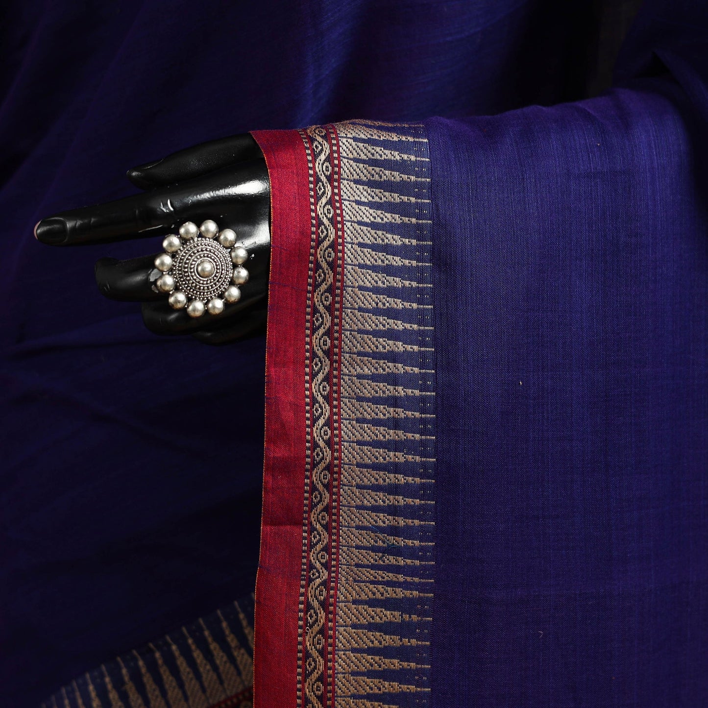 Dharwad cotton saree with border 06 - handcrafted