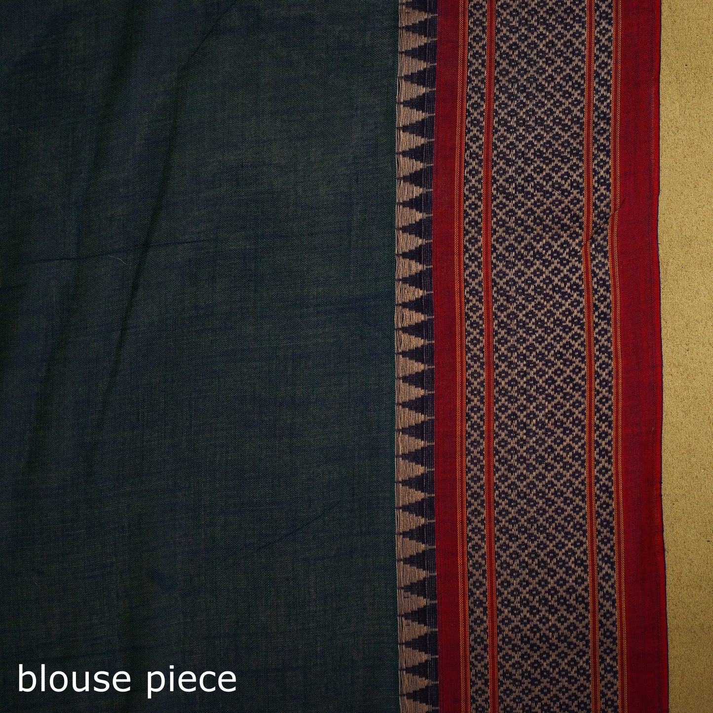 Blue - dharwad cotton saree with border 09 - handcrafted