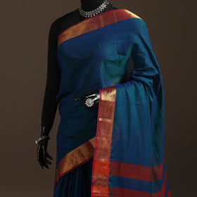 Dharwad cotton saree with border 13 - handcrafted