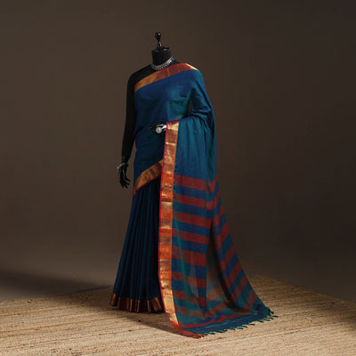 Dharwad cotton saree with border 13 - handcrafted