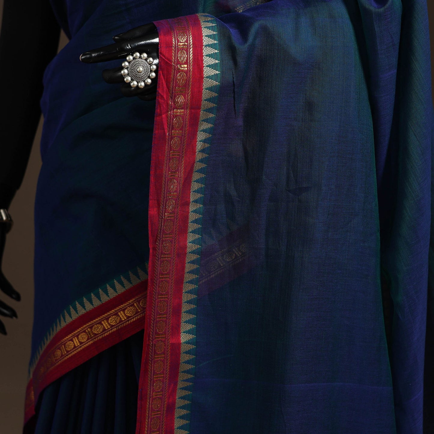 Dharwad cotton saree with border 17 - handcrafted