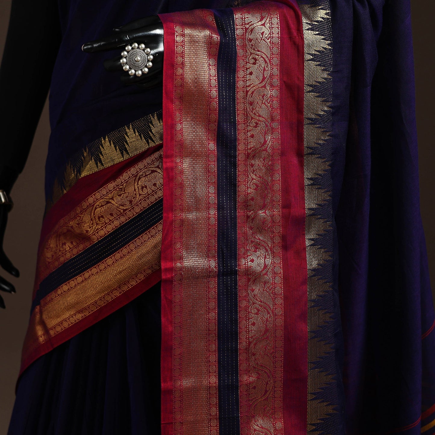 Dharwad cotton saree with border 18 - handcrafted