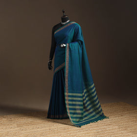 Dharwad cotton saree with border 38 - handcrafted