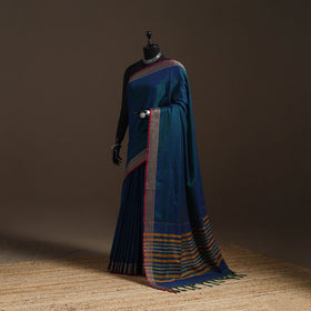 Dharwad cotton saree with border 40 - handcrafted