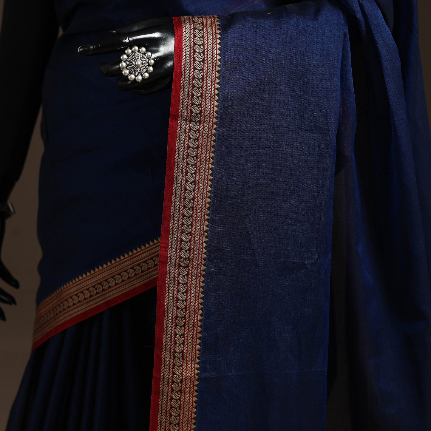 Dharwad cotton saree with border 51 - handcrafted