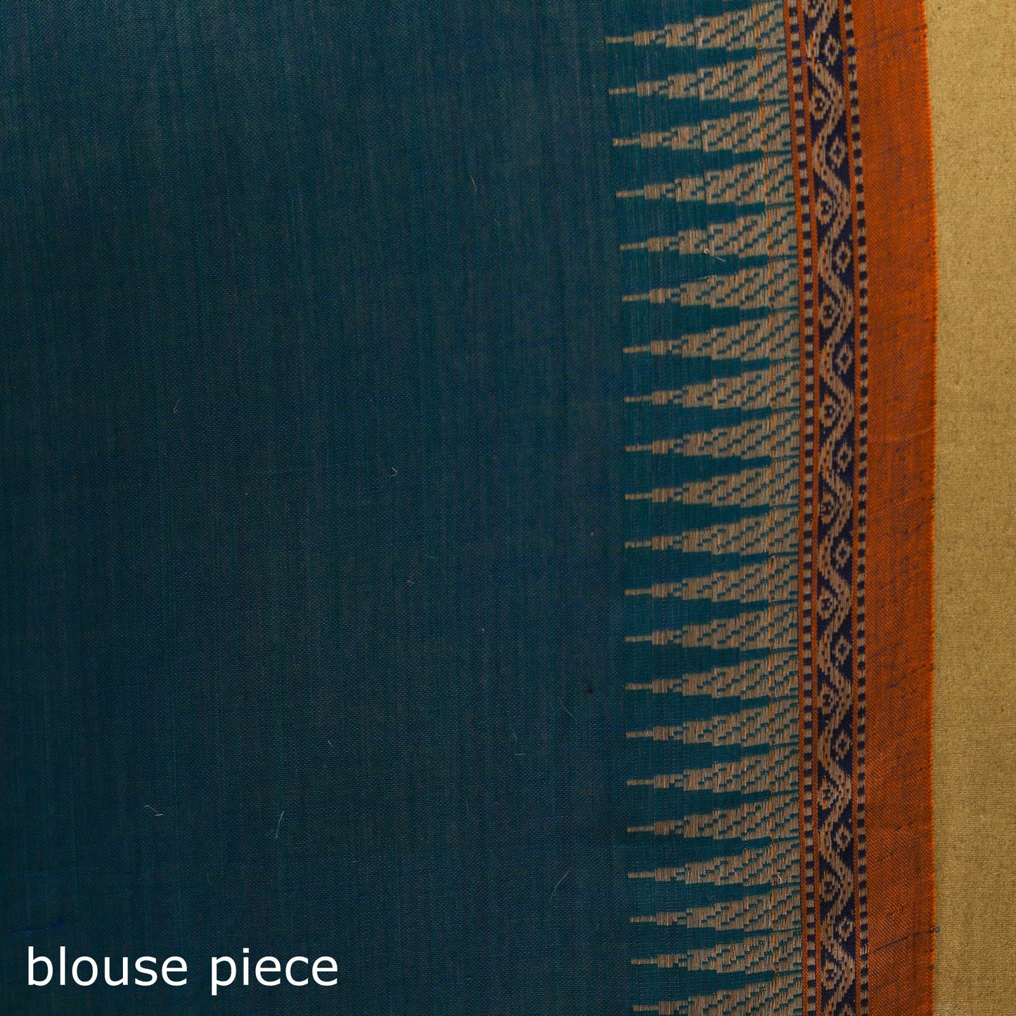 Blue - dharwad cotton saree with border 54 - handcrafted