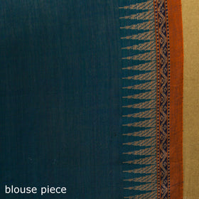 Blue - dharwad cotton saree with border 54 - handcrafted