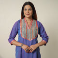 Blue - dharwad cotton straight kurta with patchwork 17