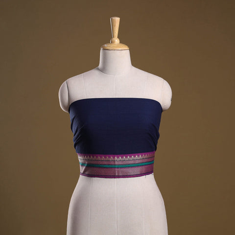 Dharwad weave cotton blouse piece 09 - handcrafted