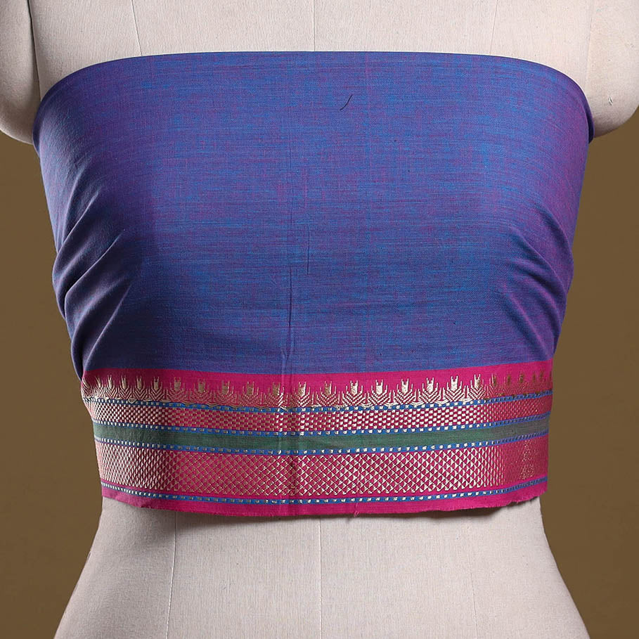 Dharwad weave cotton blouse piece 10 - handcrafted