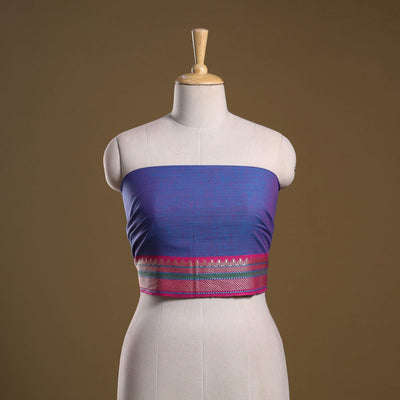 Dharwad weave cotton blouse piece 10 - handcrafted