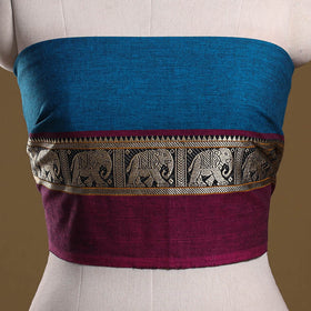 Dharwad weave cotton blouse piece 14 - handcrafted