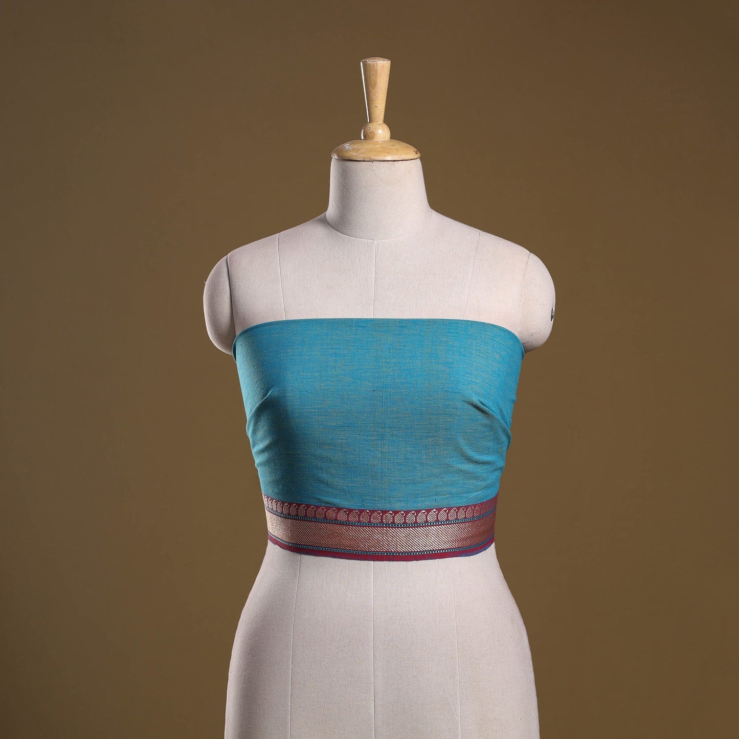 Dharwad weave cotton blouse piece 29 - handcrafted