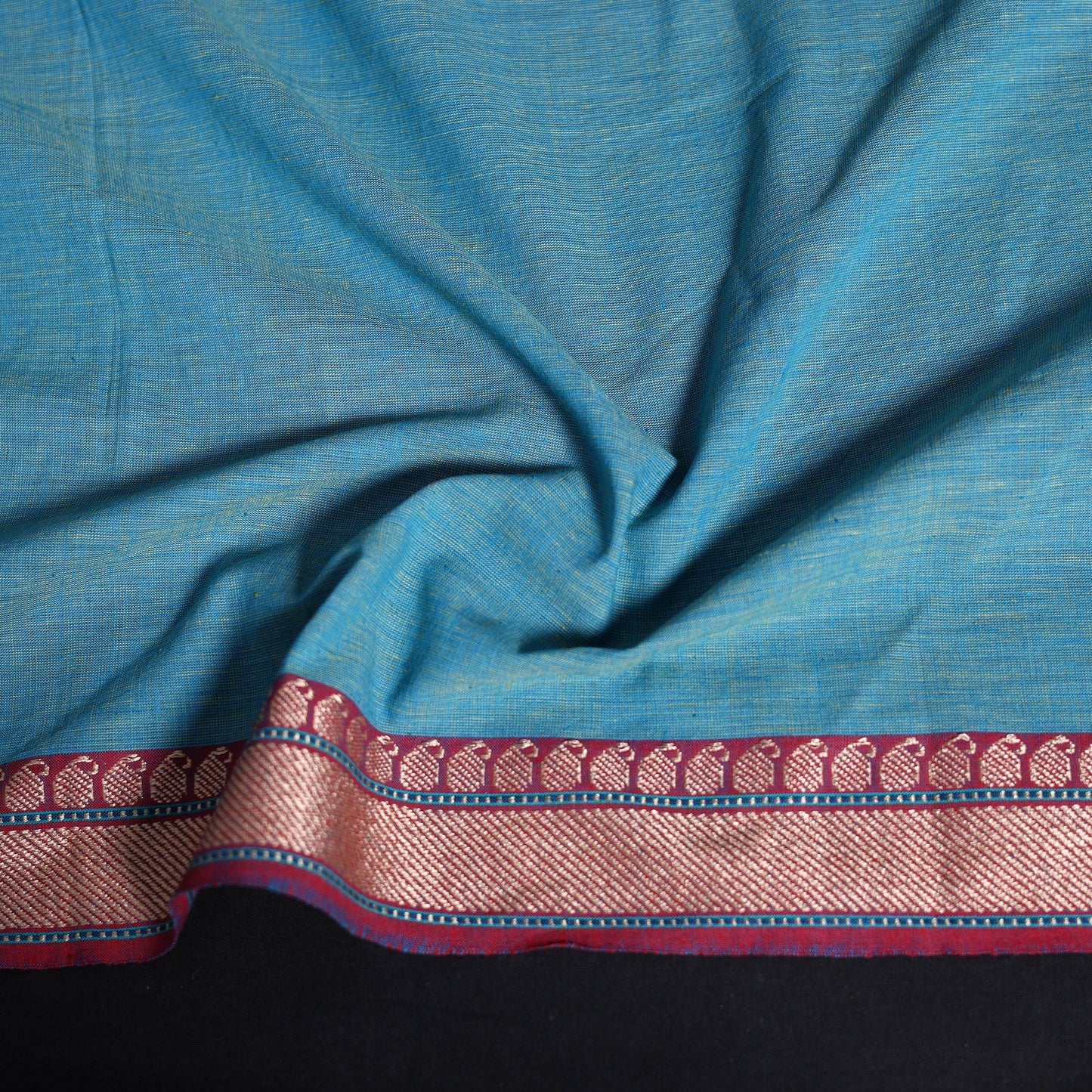 Dharwad weave cotton blouse piece 29 - handcrafted