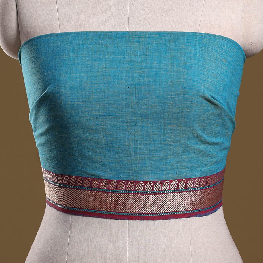 Dharwad weave cotton blouse piece 29 - handcrafted