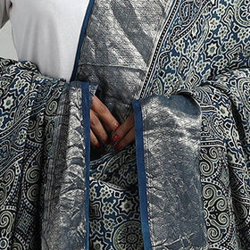 Dola Silk Block Print Ajrakh Dupatta