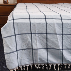 Blue - double handloom cotton bed sheet (108 x 90 in) 35