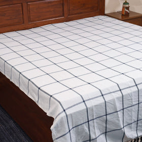 Blue - double handloom cotton bed sheet (108 x 90 in) 35