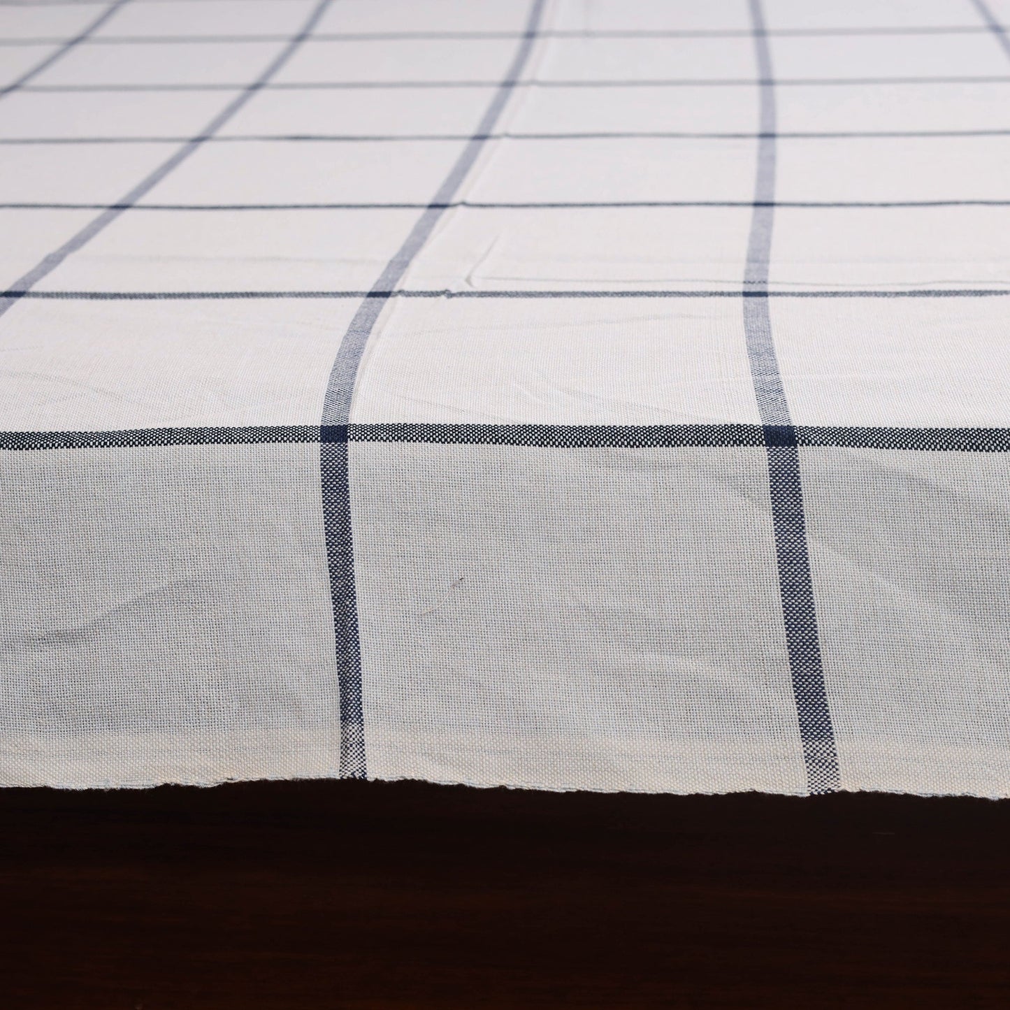 Blue - double handloom cotton bed sheet (108 x 90 in) 35