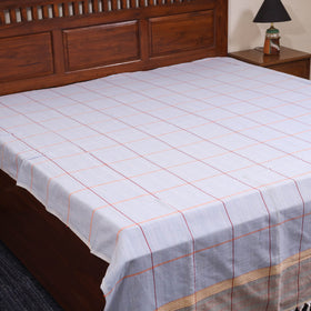 Blue - double handloom cotton bed sheet (108 x 90 in) 58