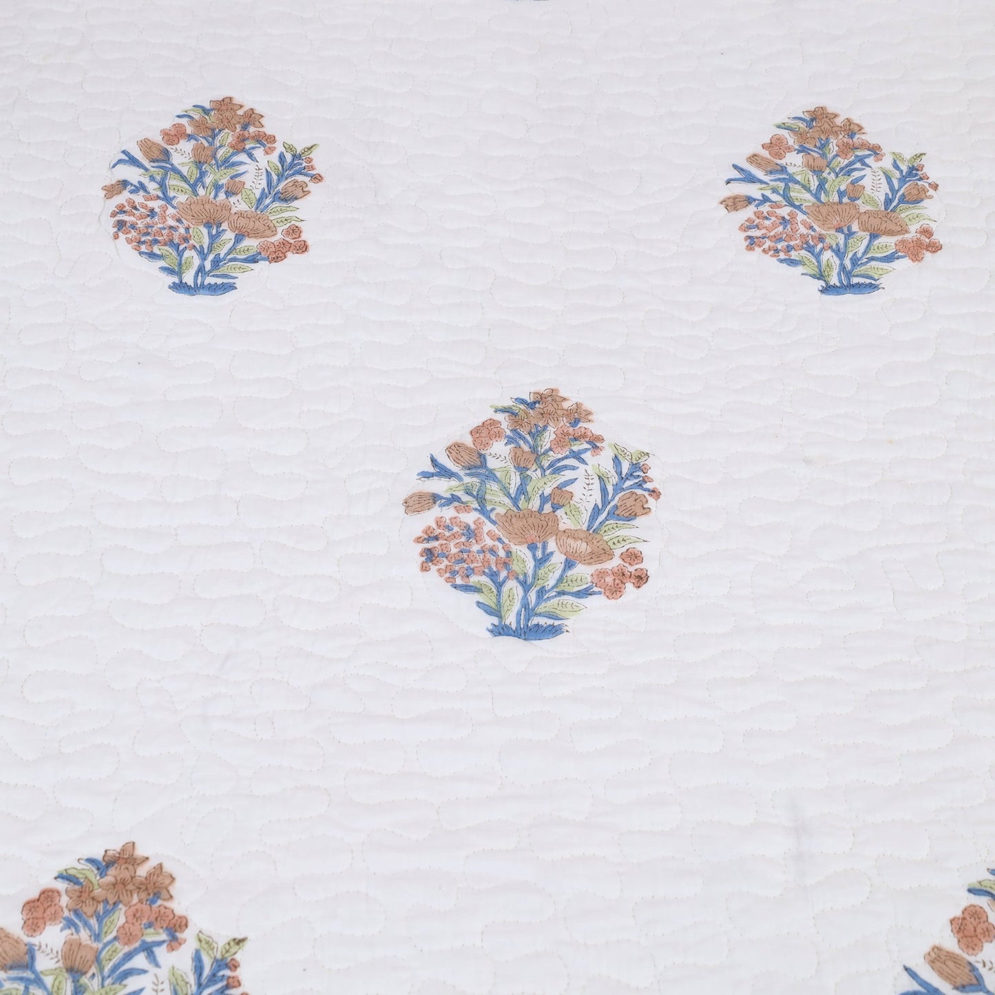 Double - Reversible Sanganeri Block Print Cotton Quilt Set