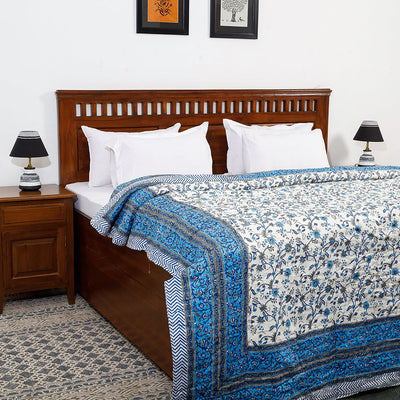  Double - Sanganeri Printed Reversible Soft Cotton Quilt / Blanket 