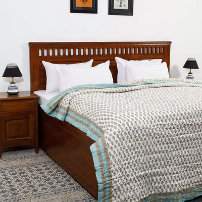  Double - Sanganeri Printed Reversible Soft Cotton Quilt / Blanket 