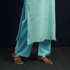 Blue Elegant Gota Work Silk Kota Doria Kurta Set Online